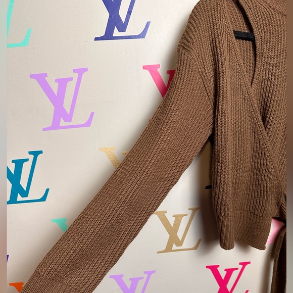 NWT ASTR SORA MOCK NECK CUTOUT TIE WAIST SWEATER - Picture 9 of 14